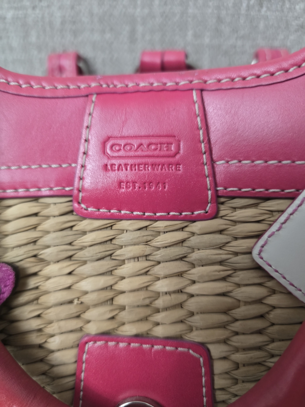 Vintage Coach Hamptons Straw Basket Bag - Picture 8 of 13